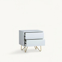 Comodino \'Elle\' - Bianco/Ottone