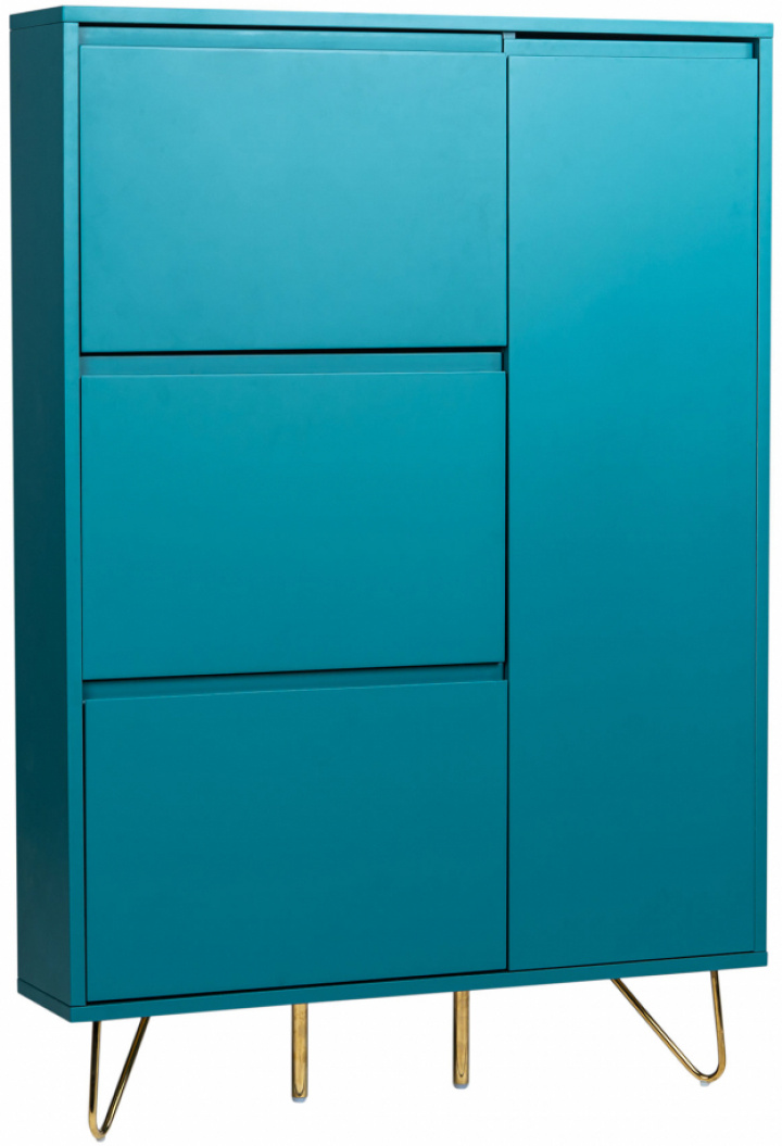 Scarpiera \'Elle\' - Turchese/Ottone nel gruppo Mobili / Mensole & stoccaggio / Armadi e credenze presso Reforma (ELLESC01-green)