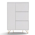 Scarpiera \'Elle\' - Bianco/Ottone
