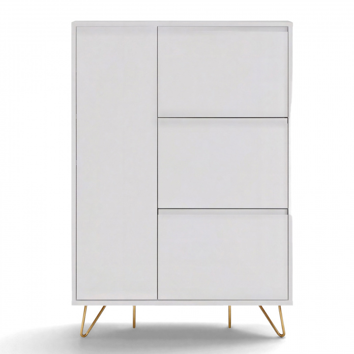 Scarpiera \'Elle\' - Bianco/Ottone nel gruppo Mobili / Mensole & stoccaggio / Armadi e credenze presso Reforma (ELLESC01-white)