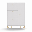 Scarpiera \'Elle\' - Bianco/Ottone