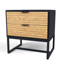 Comodino \'Line\' - Rovere/Nero