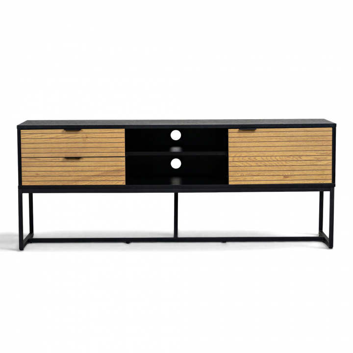 Mobile TV \'Line\' - Rovere/Nero nel gruppo Mobili / Mensole & stoccaggio / Mobile TV presso Reforma (LINETU01)