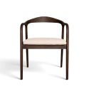 Sedia con braccioli \'Aspa\' - Marrone scuro/Beige