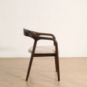Sedia con braccioli \'Aspa\' - Marrone scuro/Beige