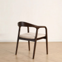 Sedia con braccioli \'Aspa\' - Marrone scuro/Beige