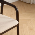 Sedia con braccioli \'Aspa\' - Marrone scuro/Beige