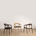 Sedia con braccioli \'Aspa\' - Marrone scuro/Beige