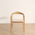 Sedia con braccioli \'Aspa\' - Naturale/beige