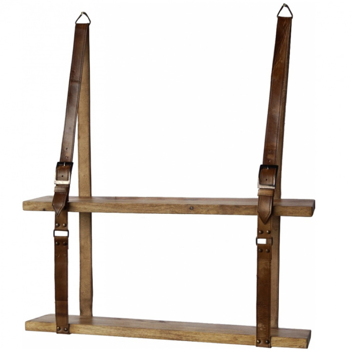 Mensola Vintage - Pelle/Legno nel gruppo Mobili / Mensole & stoccaggio / Mensole da parete presso Reforma (MA1502)