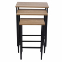 Tavolino da caffè \'Grums\' 3 pezzi - Nero/Legno