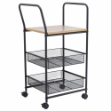 Carrello da cucina/Carrello bar \'Grums\' - Nero/Legno