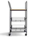 Carrello da cucina/Carrello bar \'Grums\' - Nero/Legno