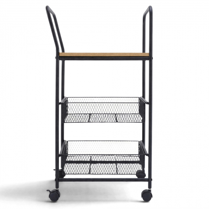 Carrello da cucina/Carrello bar \'Grums\' - Nero/Legno nel gruppo Mobili / Tavoli / Carrelli e tavoli da servizio presso Reforma (MGC0313B)