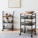 Carrello da cucina/Carrello bar \'Grums\' - Nero/Legno