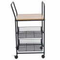 Carrello da cucina/Carrello bar \'Grums\' - Nero/Legno