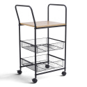 Carrello da cucina/Carrello bar \'Grums\' - Nero/Legno