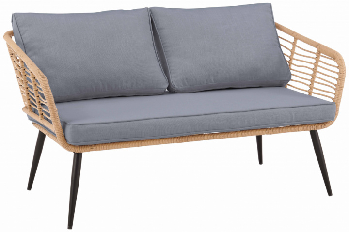 Divano da giardino \'Sardinia\' - Naturale/Grigio nel gruppo Mobili / Mobili da esterno / Divani da esterno presso Reforma (MLM-210439-Loveseat-grey)