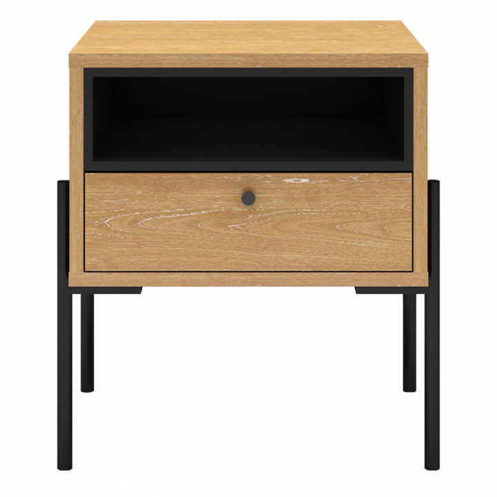 Comodino \'Punt\' - Rovere/Nero nel gruppo Mobili / Tavoli / Comodini presso Reforma (PUNTNS01)