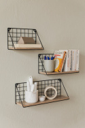 3-pezzi Mensole da parete \'Net\' - Nero/Naturale