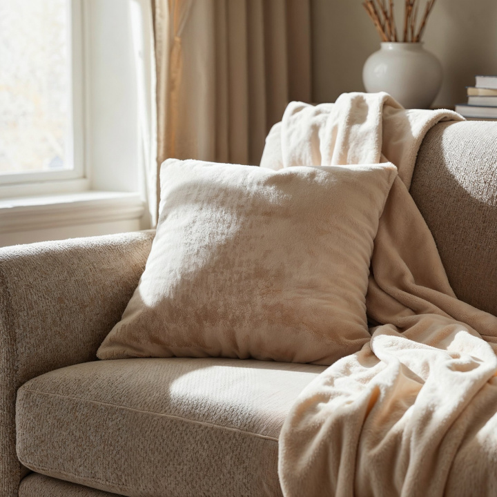 Coperta \'Aranga Super Soft Throw\' 130x170cm - Beige nel gruppo Arredamento / Tessuti / Plaid e coperte presso Reforma (V10201568)