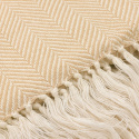 Coperta in cotone \'Denisa Fishbone\' 130x170cm - Beige/bianco