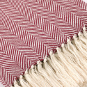 Coperta in cotone \'Denisa Fishbone\' 130x170cm - Rosso/bianco