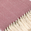 Coperta in cotone \'Denisa Fishbone\' 130x170cm - Rosso/bianco