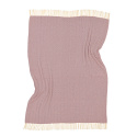 Coperta in cotone \'Denisa Fishbone\' 130x170cm - Rosso/bianco
