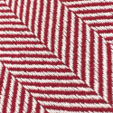 Coperta in cotone \'Denisa Fishbone\' 130x170cm - Rosso/bianco
