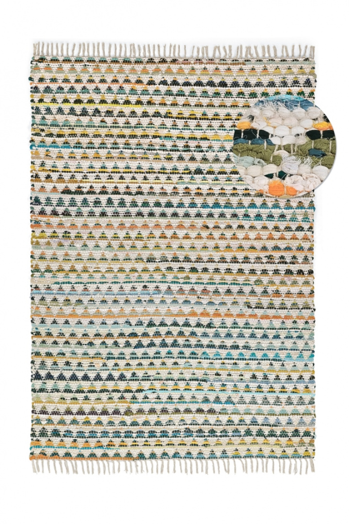 Tappeto di stracci \'Lindby\' - Multicolore/giallo nel gruppo Arredamento / Tappeti / Tappeti intrecciati presso Reforma (V10204)