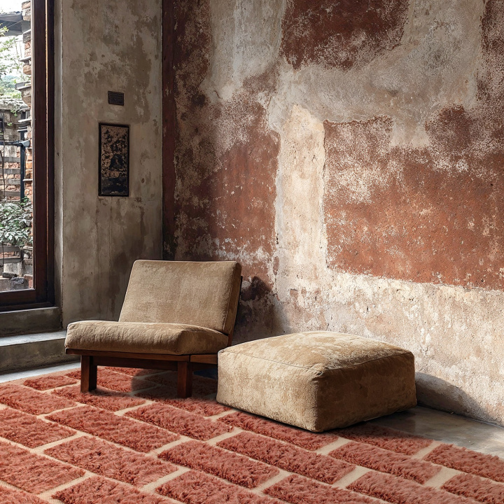 Tappeto \'Leknes Handknitted Wool\' - Terracotta nel gruppo Tappeti / Tappeti Ryam presso Reforma (V10644)