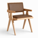 Sedia con braccioli \'Jean\' - Rovere/Marrone