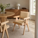 Sedia con braccioli \'Jean\' - Rovere sbiancato/Beige