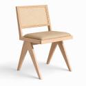 Sedia \'Jean\' - Rovere sbiancato/Beige