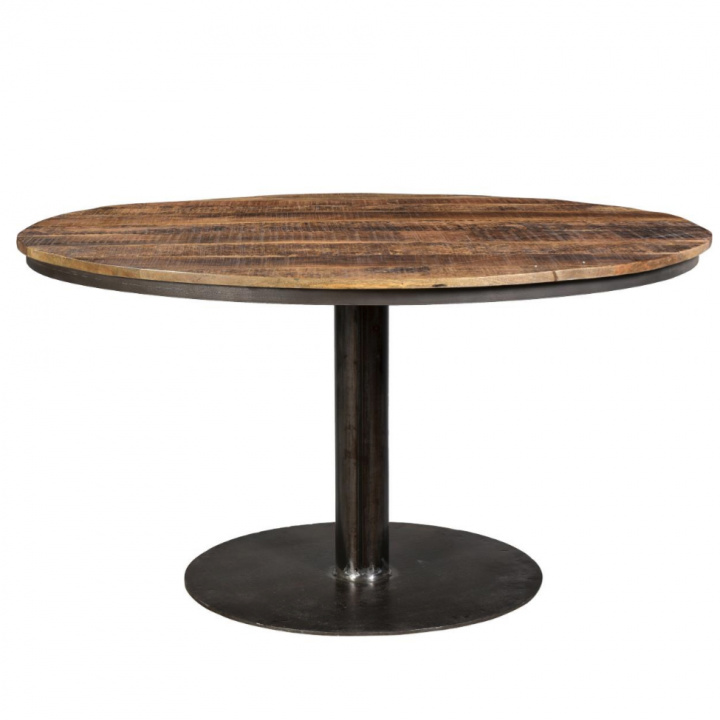 Tavolo da pranzo rotondo \'Jack\' - Legno riciclato/Ferro nel gruppo Mobili / Tavoli / Tavoli da pranzo rotondi presso Reforma (m03094)