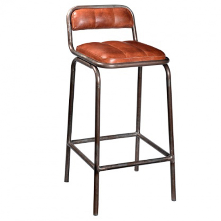 Sgabello con schienale \'Brooke\' - Pelle nel gruppo Mobili / Mobili per sedersi / Sgabelli da bar presso Reforma (m11094)