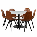Gruppo di tavoli \'Marbelous Carrie\' - 1 Tavolo Ø120 & 6 Sedie