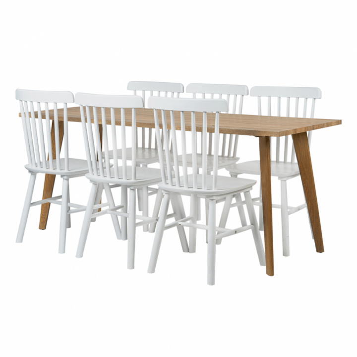 Gruppo pranzo \'Nordisk Elsa\' - 1 Tavolo & 6 Sedie nel gruppo Mobili / Tavoli / Gruppi da pranzo presso Reforma (matgrupp6)